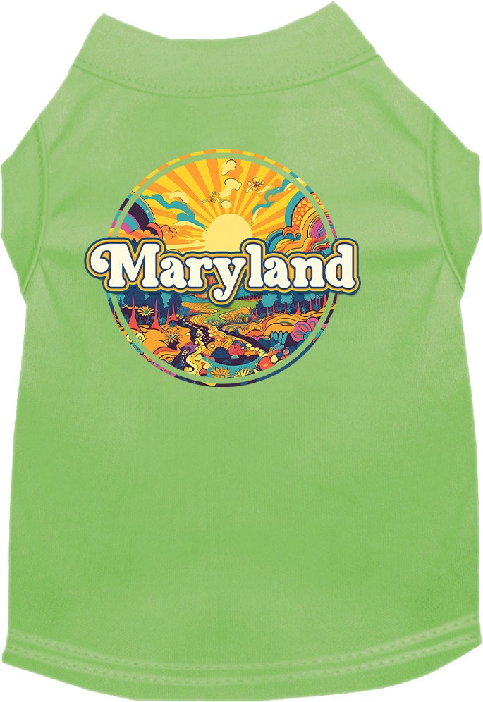 Camiseta serigrafiada para perros y gatos, "Maryland Trippy Peaks"