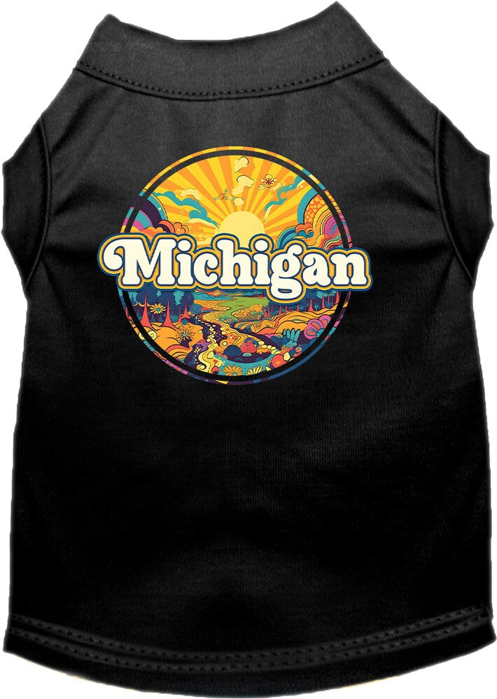 Camiseta serigrafiada para perros y gatos, "Michigan Trippy Peaks"