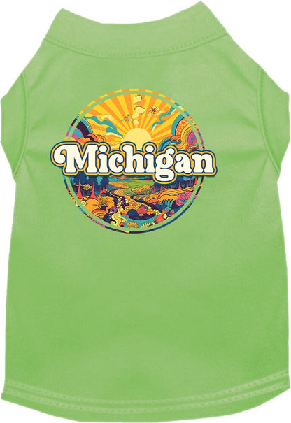 Camiseta serigrafiada para perros y gatos, "Michigan Trippy Peaks"