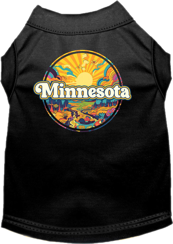 Camiseta serigrafiada para perros y gatos, "Minnesota Trippy Peaks"