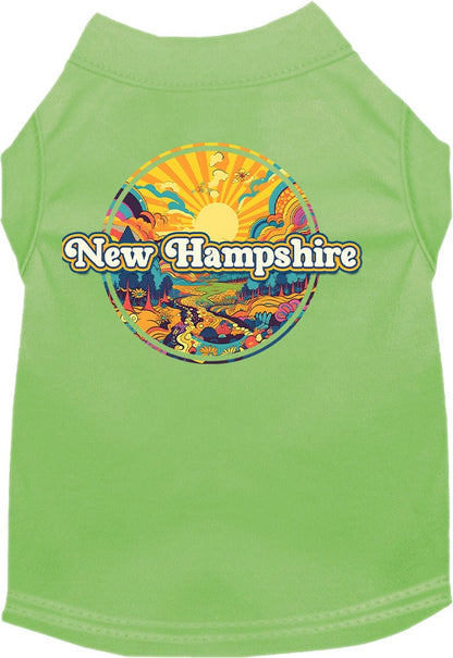 Pet Dog & Cat Screen Printed Shirt, "New Hampshire Trippy Peaks"