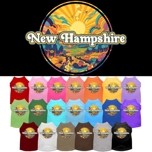 Camiseta serigrafiada para perros y gatos, "New Hampshire Trippy Peaks"