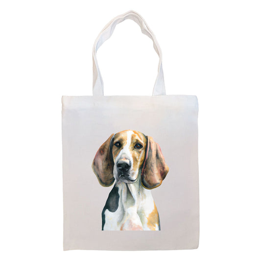 Bolsa de lona con cremallera, asas y bolsillo interior, "American Foxhound"