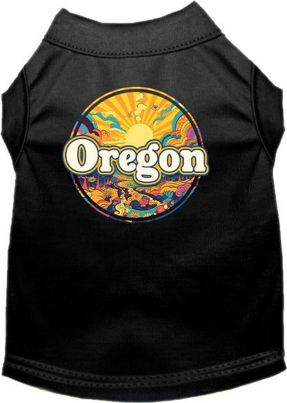 Camiseta serigrafiada para perros y gatos, "Oregon Trippy Peaks"