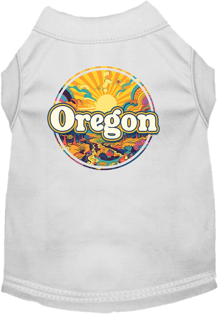 Camiseta serigrafiada para perros y gatos, "Oregon Trippy Peaks"