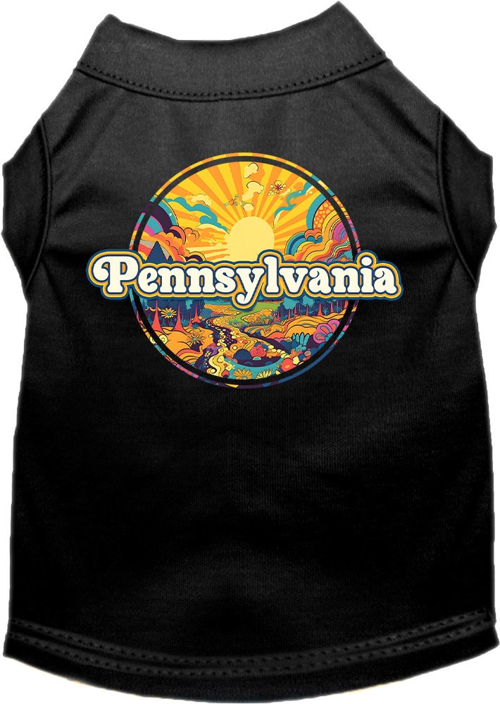 Camiseta serigrafiada para perros y gatos, "Pennsylvania Trippy Peaks"