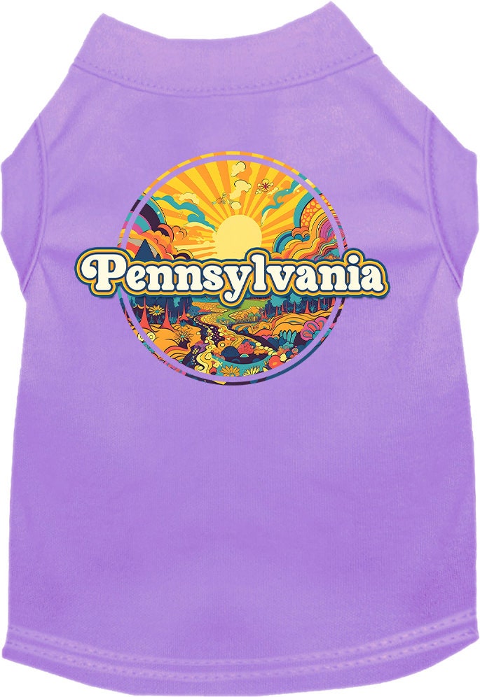 Camiseta serigrafiada para perros y gatos, "Pennsylvania Trippy Peaks"