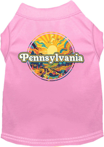 Camiseta serigrafiada para perros y gatos, "Pennsylvania Trippy Peaks"