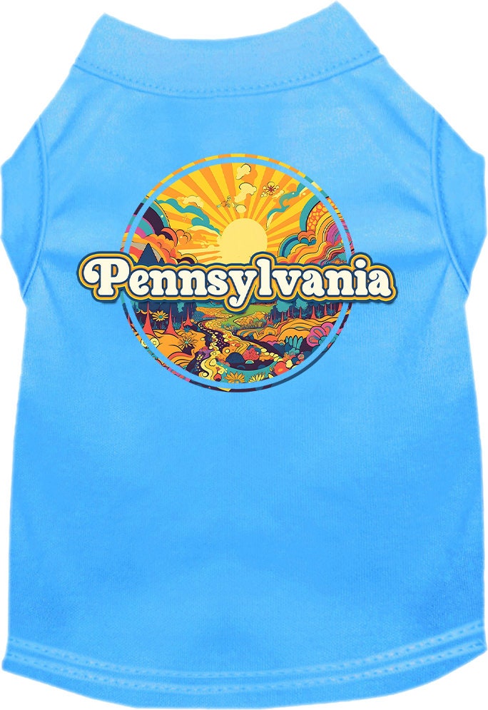 Camiseta serigrafiada para perros y gatos, "Pennsylvania Trippy Peaks"