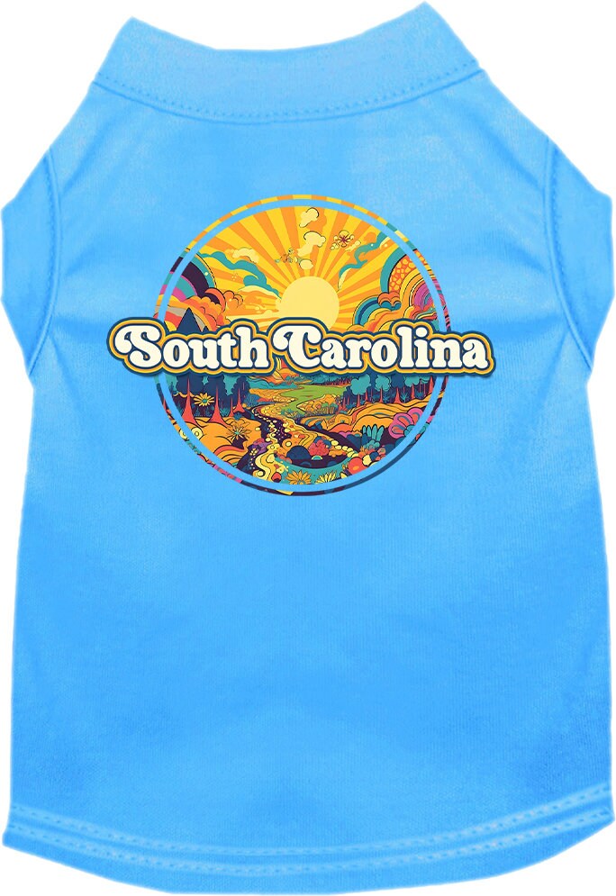 Camiseta serigrafiada para perros y gatos, "South Carolina Trippy Peaks"