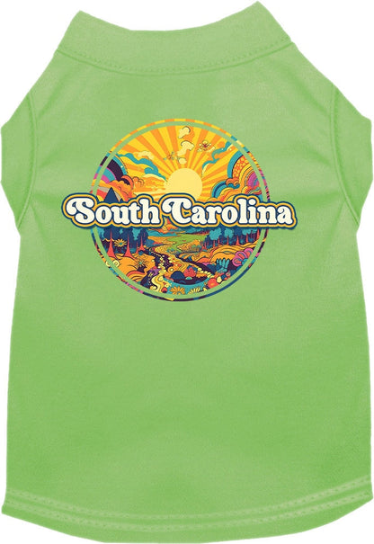 Camiseta serigrafiada para perros y gatos, "South Carolina Trippy Peaks"