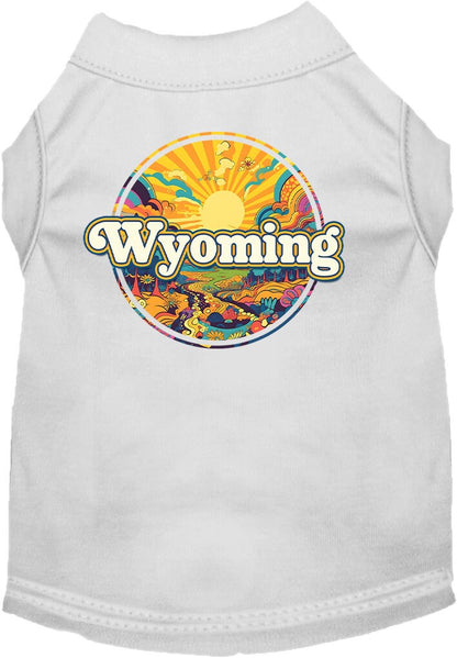 Camiseta serigrafiada para perros y gatos, "Wyoming Trippy Peaks"