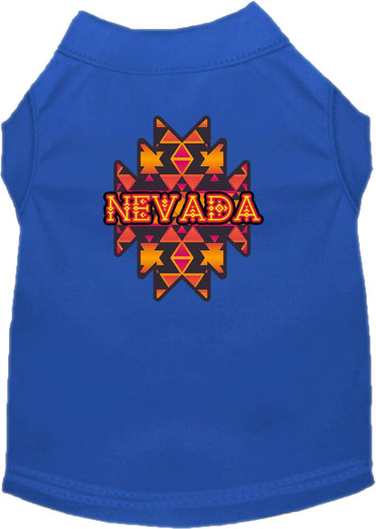 Camiseta serigrafiada para perros y gatos, para mascotas pequeñas y medianas (tallas XS a XL), "Nevada Navajo Tribal"