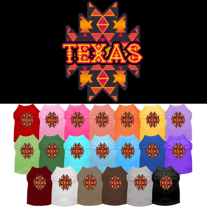 Camiseta serigrafiada para perros y gatos, para mascotas pequeñas y medianas (tallas XS a XL), "Texas Navajo Tribal"