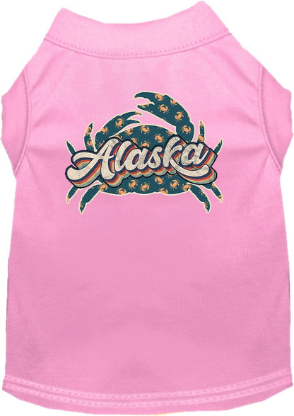 Pet Dog & Cat Screen Printed Shirt for Medium to Large Pets (Sizes 2XL-6XL), "Alaska Retro Crabs"