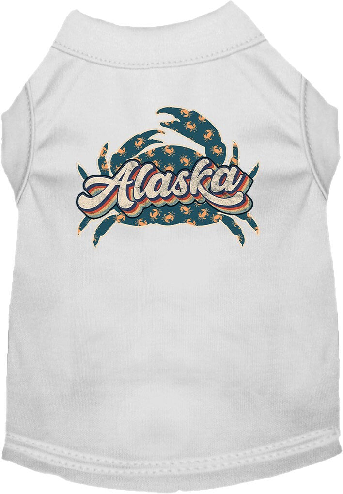 Pet Dog & Cat Screen Printed Shirt for Medium to Large Pets (Sizes 2XL-6XL), "Alaska Retro Crabs"