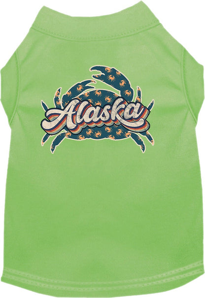 Pet Dog & Cat Screen Printed Shirt for Small to Medium Pets (Sizes XS-XL), "Alaska Retro Crabs"