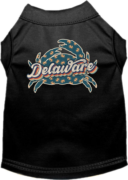 Pet Dog & Cat Screen Printed Shirt for Medium to Large Pets (Sizes 2XL-6XL), "Delaware Retro Crabs"