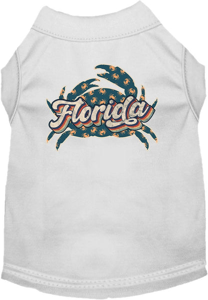 Pet Dog & Cat Screen Printed Shirt for Small to Medium Pets (Sizes XS-XL), "Florida Retro Crabs"