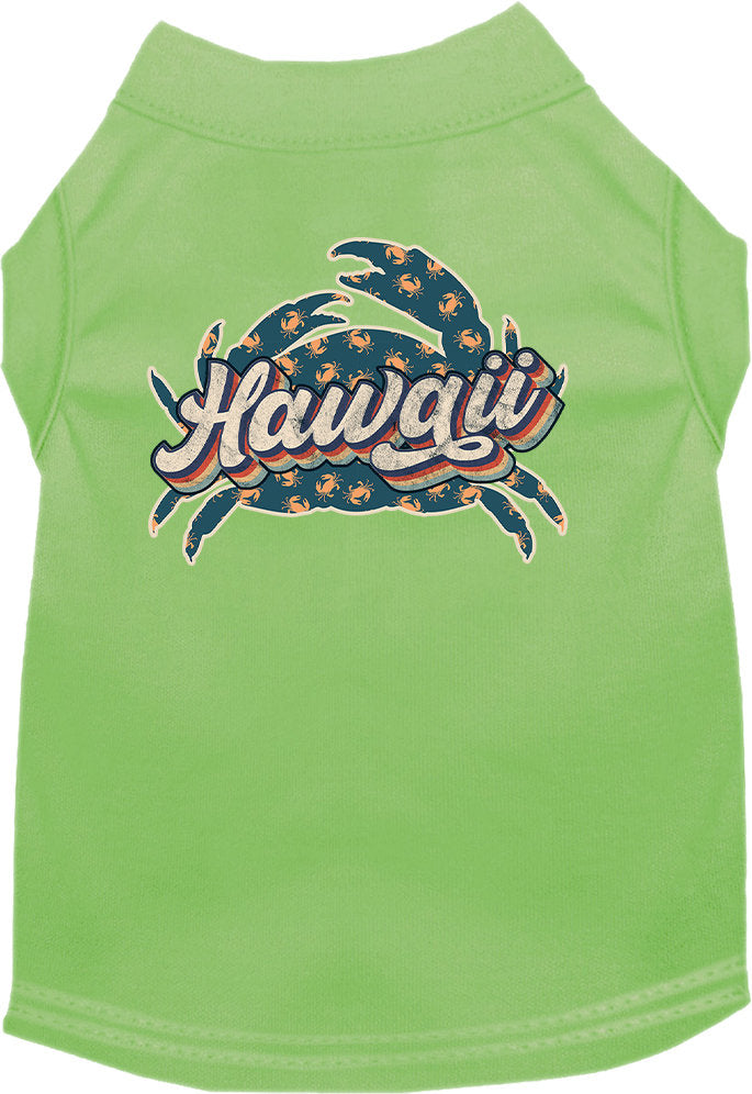 Pet Dog & Cat Screen Printed Shirt for Medium to Large Pets (Sizes 2XL-6XL), "Hawaii Retro Crabs"