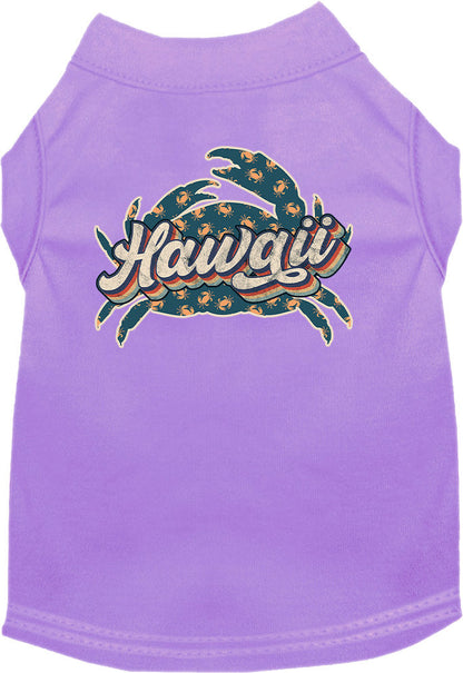 Camiseta serigrafiada para perros y gatos, para mascotas pequeñas y medianas (tallas XS a XL), "Hawaii Retro Crabs"