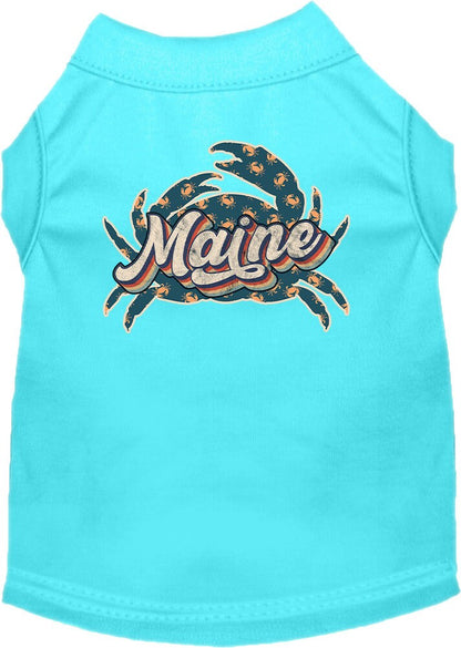 Pet Dog & Cat Screen Printed Shirt for Medium to Large Pets (Sizes 2XL-6XL), "Maine Retro Crabs"