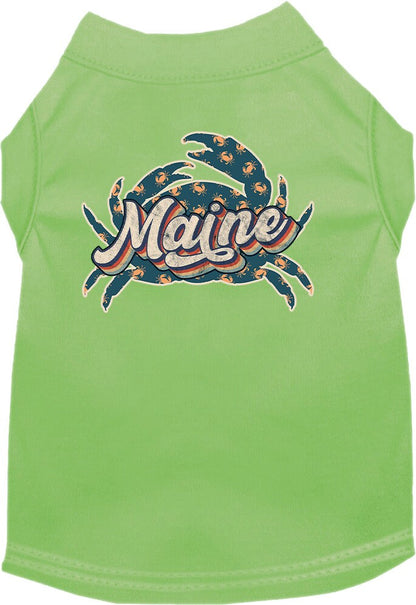 Camiseta serigrafiada para perros y gatos, para mascotas pequeñas y medianas (tallas XS a XL), "Maine Retro Crabs"