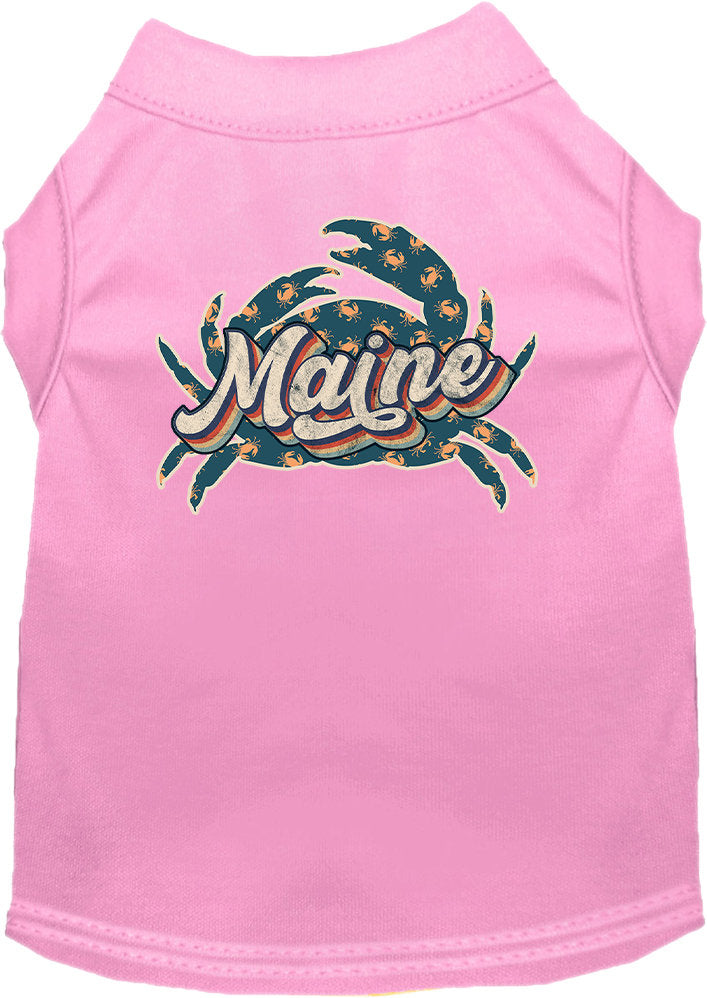 Camiseta serigrafiada para perros y gatos, para mascotas pequeñas y medianas (tallas XS a XL), "Maine Retro Crabs"