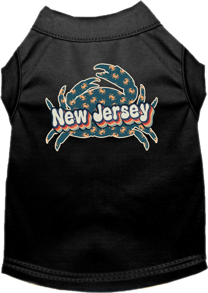 Camiseta serigrafiada para perros y gatos, para mascotas pequeñas y medianas (tallas XS a XL), "New Jersey Retro Crabs"