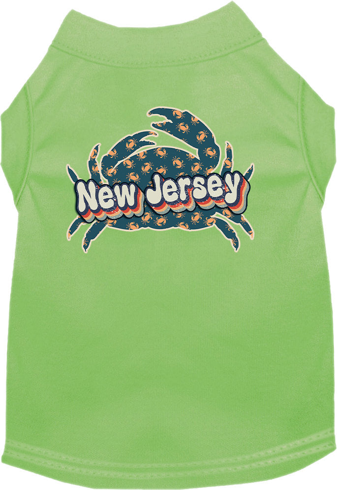 Camiseta serigrafiada para perros y gatos, para mascotas pequeñas y medianas (tallas XS a XL), "New Jersey Retro Crabs"