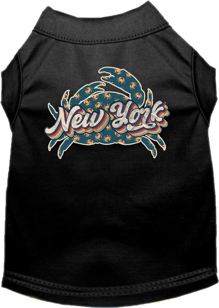 Camiseta serigrafiada para perros y gatos, para mascotas pequeñas y medianas (tallas XS a XL), "New York Retro Crabs"