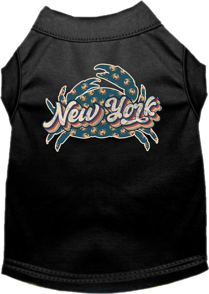 Pet Dog & Cat Screen Printed Shirt for Medium to Large Pets (Sizes 2XL-6XL), "New York Retro Crabs"