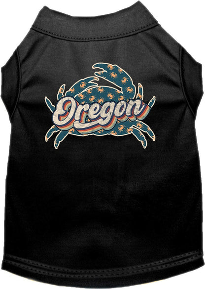 Camiseta serigrafiada para perros y gatos, para mascotas pequeñas y medianas (tallas XS a XL), "Oregon Retro Crabs"