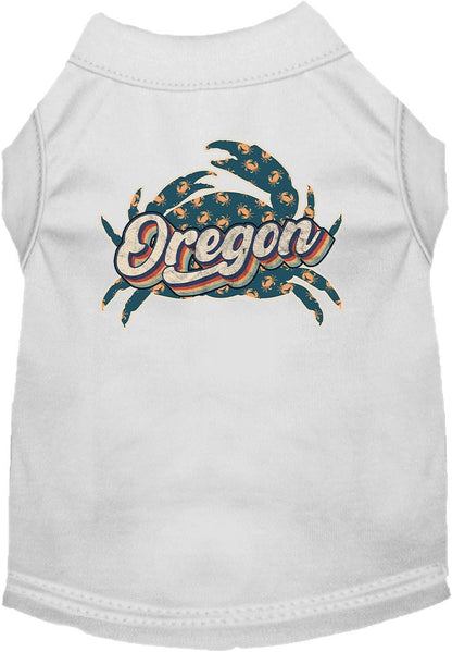 Pet Dog & Cat Screen Printed Shirt for Medium to Large Pets (Sizes 2XL-6XL), "Oregon Retro Crabs"