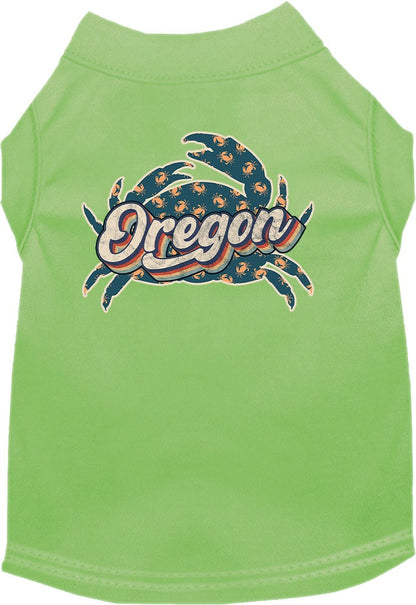 Pet Dog & Cat Screen Printed Shirt for Medium to Large Pets (Sizes 2XL-6XL), "Oregon Retro Crabs"