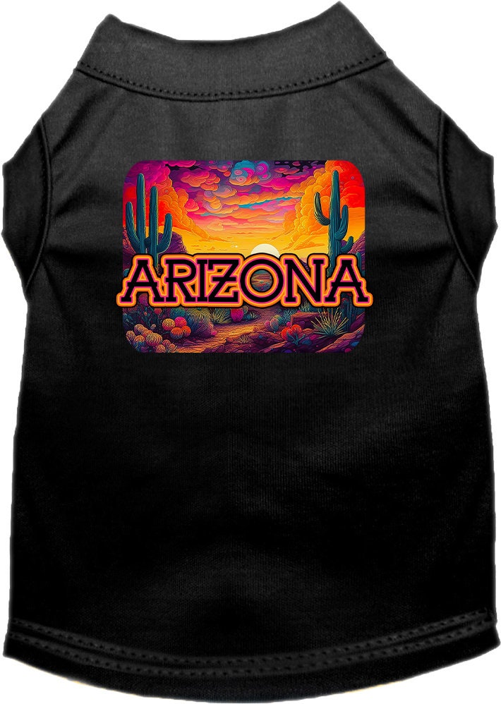 Pet Dog & Cat Screen Printed Shirt for Small to Medium Pets (Sizes XS-XL), "Arizona Neon Desert"