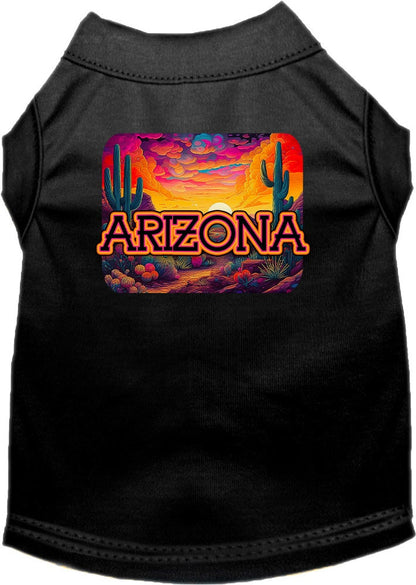 Pet Dog & Cat Screen Printed Shirt for Small to Medium Pets (Sizes XS-XL), "Arizona Neon Desert"