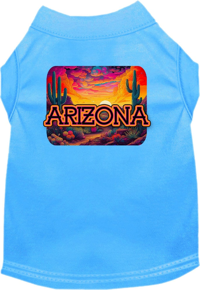 Pet Dog & Cat Screen Printed Shirt for Medium to Large Pets (Sizes 2XL-6XL), "Arizona Neon Desert"