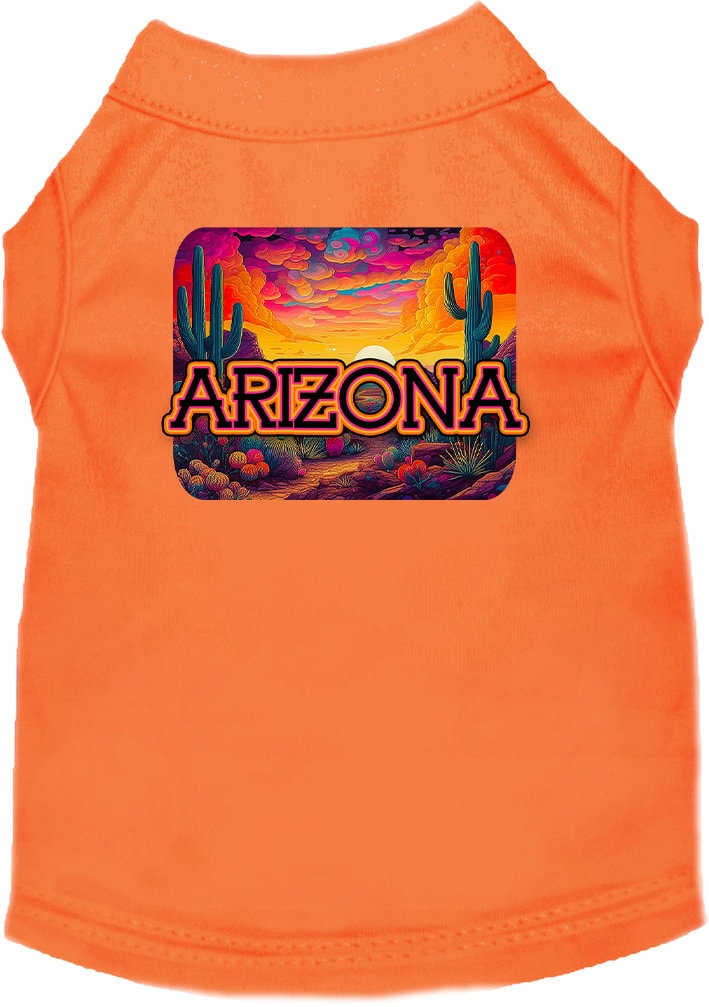 Pet Dog & Cat Screen Printed Shirt for Medium to Large Pets (Sizes 2XL-6XL), "Arizona Neon Desert"