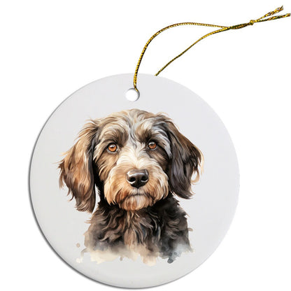 Dog Breed Specific Round Christmas Ornament, "Cockapoo"