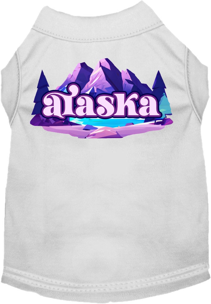 Camiseta serigrafiada para perros y gatos, "Alaska Alpine Pawscape"