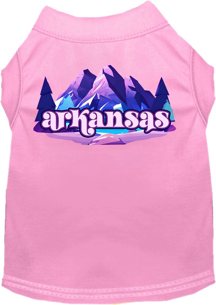 Camiseta serigrafiada para perros y gatos, "Arkansas Alpine Pawscape"