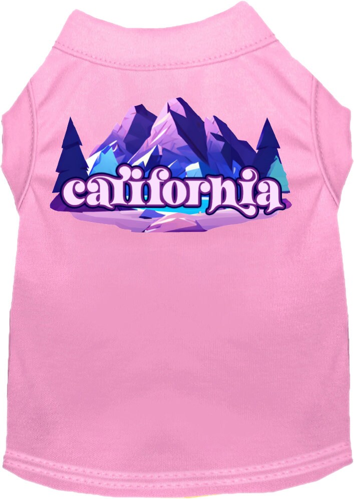 Camiseta serigrafiada para perros y gatos, "California Alpine Pawscape"