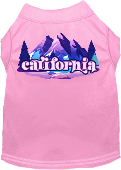 Camiseta serigrafiada para perros y gatos, "California Alpine Pawscape"