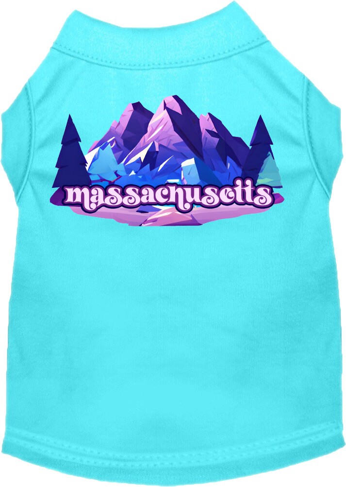 Camiseta serigrafiada para perros y gatos, "Massachusetts Alpine Pawscape"