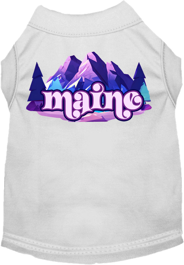 Camiseta con estampado de mascotas para perros y gatos, "Maine Alpine Pawscape"