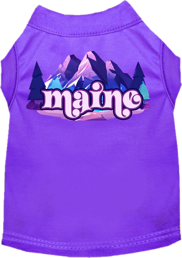 Camiseta con estampado de mascotas para perros y gatos, "Maine Alpine Pawscape"