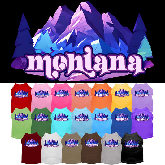 Camiseta serigrafiada para perros y gatos, "Montana Alpine Pawscape"