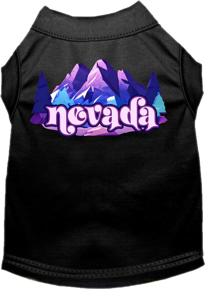 Camiseta serigrafiada para perros y gatos, "Nevada Alpine Pawscape"