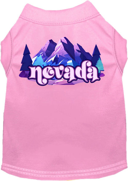 Camiseta serigrafiada para perros y gatos, "Nevada Alpine Pawscape"